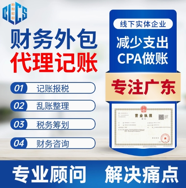 广州代理记账公司报税审代理会计算帐做账零申报乱账整理财务外包