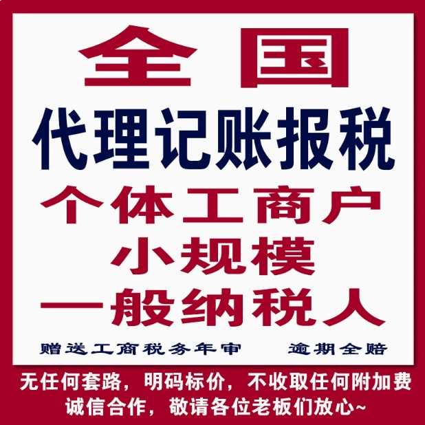 全国一般纳税人小规模代理记账零0申报记账报税会计代账财务做账0